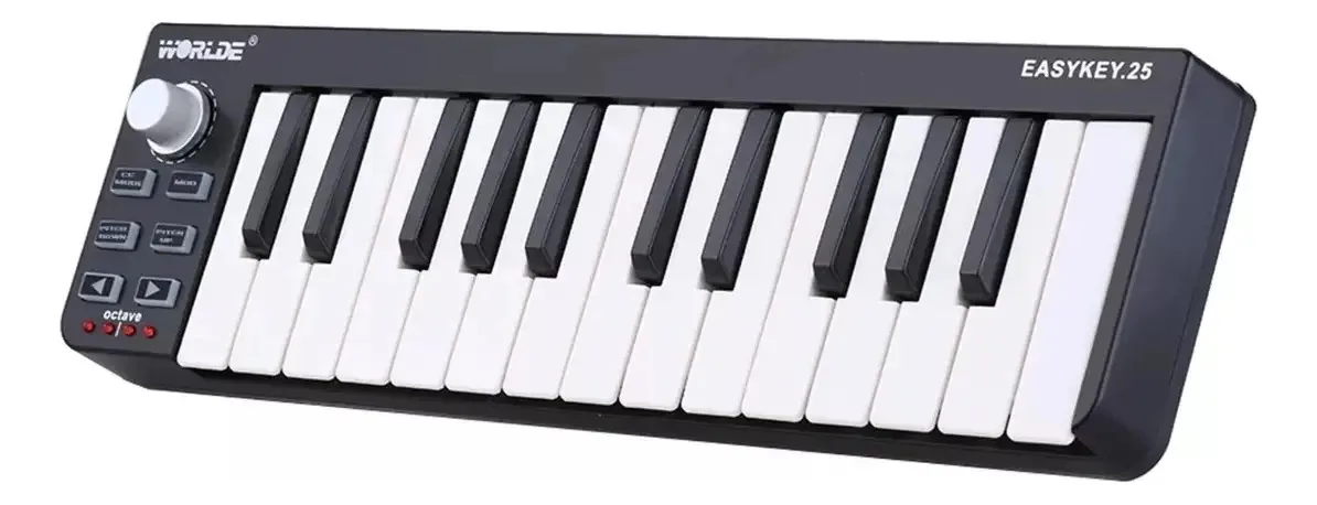 Controlador Midi Usb Worlde Easykey 25 Teclas Plug And Play