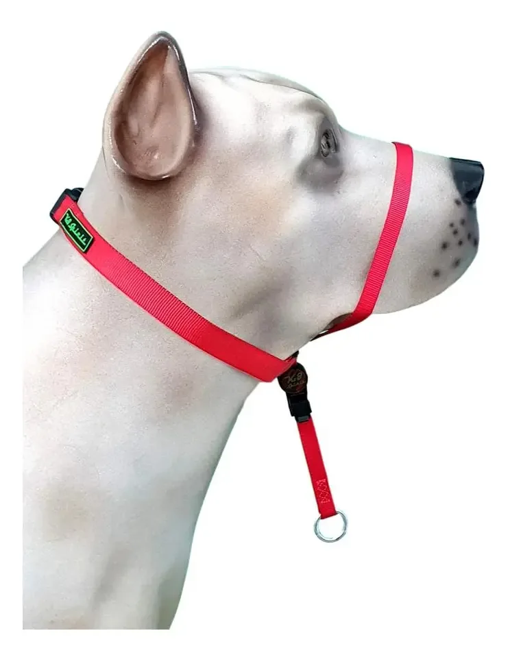 Coleira Cabresto Cachorros K-9 Spirit Adestramento Vermelha Poliester