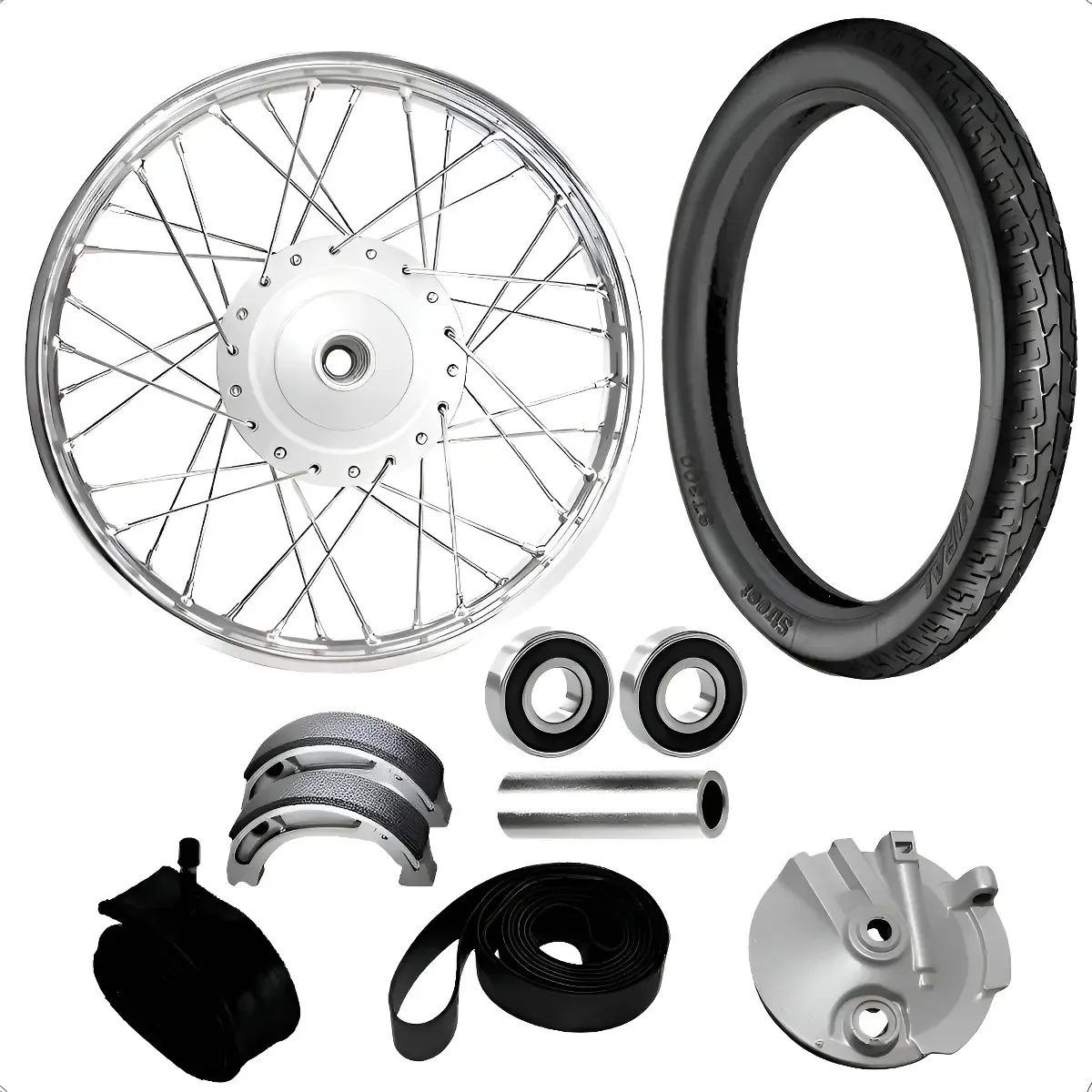 Roda Dianteira Completa Pop 100 Pop 110 Pneu Vipal + Peças