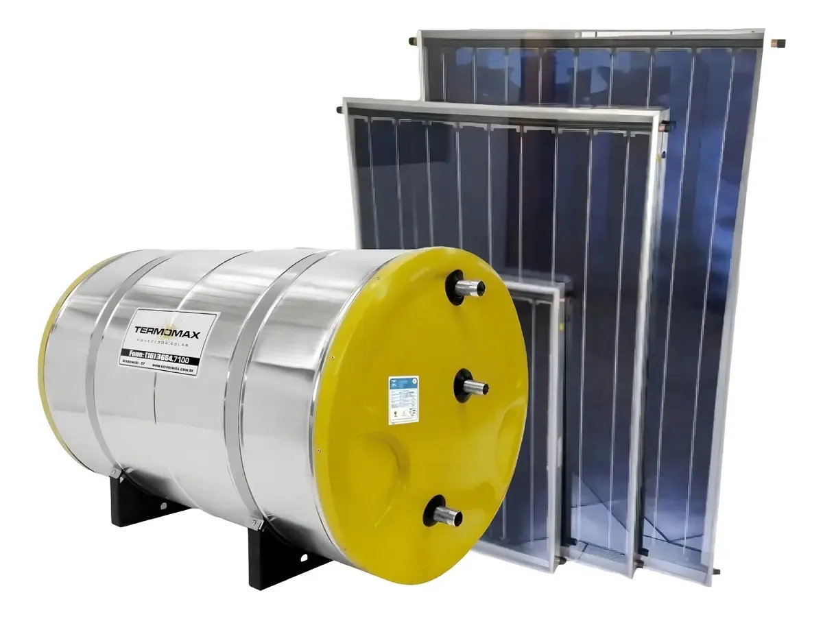Kit Aquecedor Solar Termomax 400L de Baixa Pressão para Água com Boiler e 2 Placas