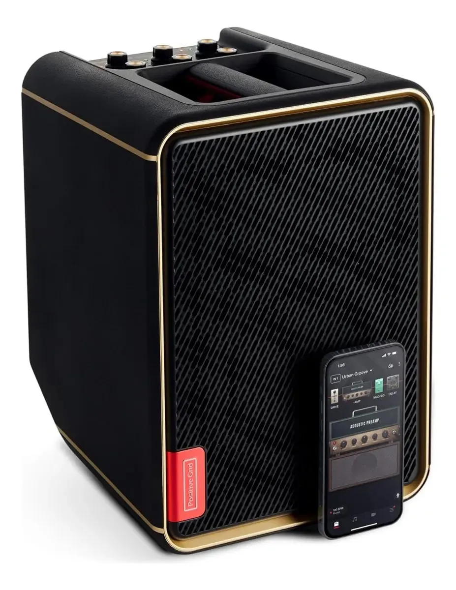 Amplificador de guitarra portátil de 65w com AI e Bluetooth preto