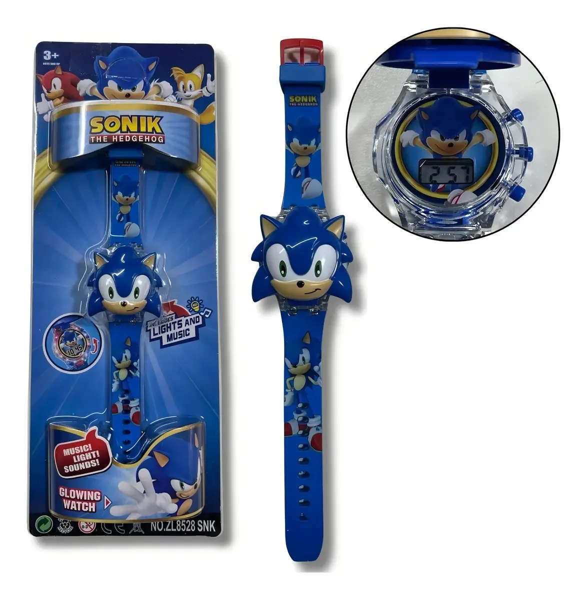 Relógio Infantil Digital Patrulha Homem Aranha Herois Sonic