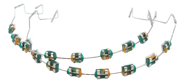 Dentes falsos do Decoração de brackets OEM verde limão