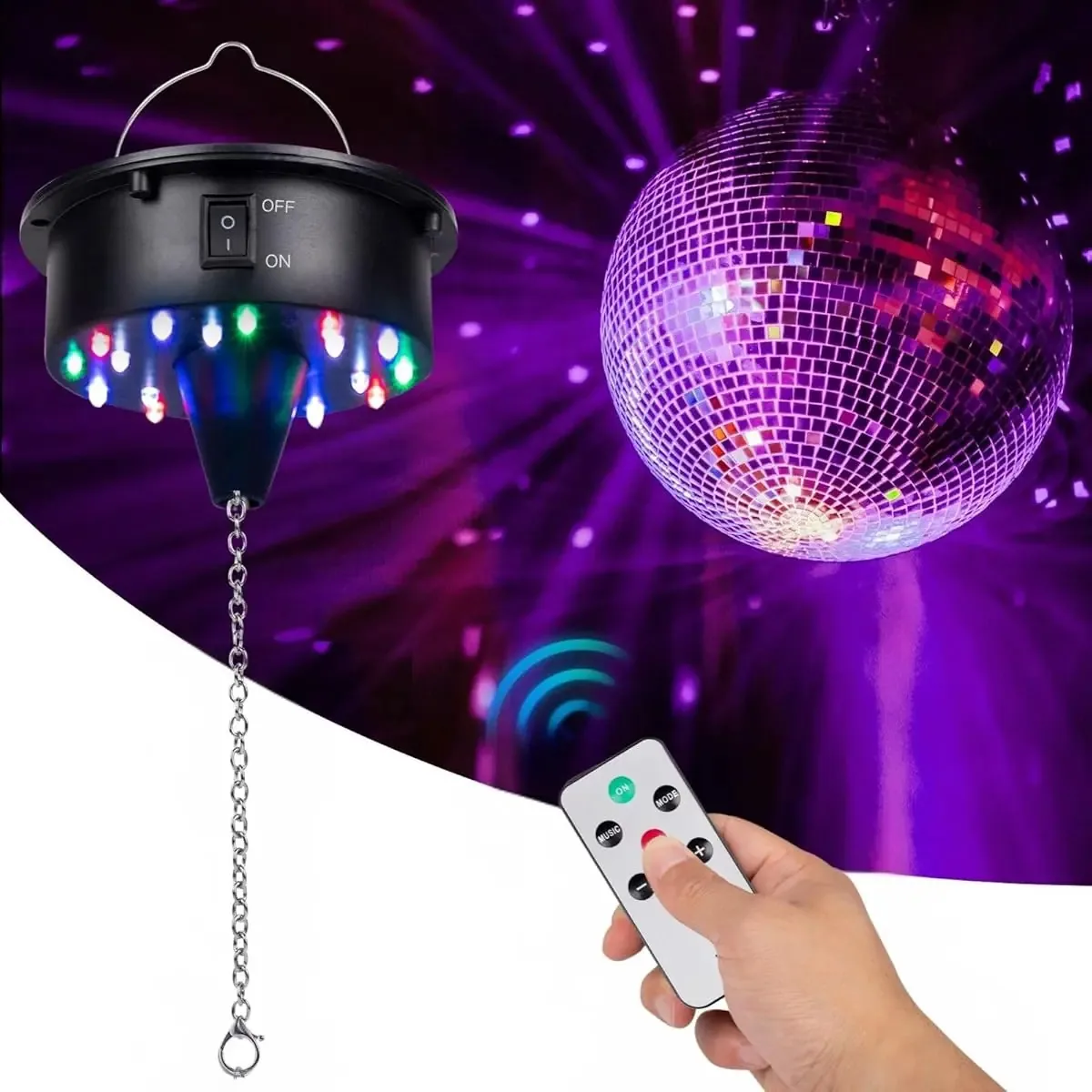 Motor rotativo para bola de discoteca com controle remoto
