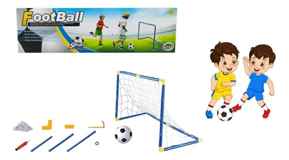 Arco de futebol infantil - Bola de futebol - Ever Group White
