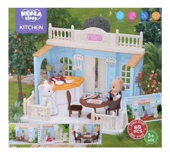 Koala Diary - Cozinha - Conjunto de mesa montável - 69 peças - E