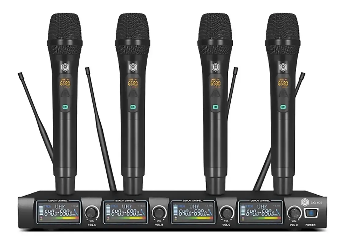 Microfones sem fio portáteis profissionais Winmix Skh400 UHF