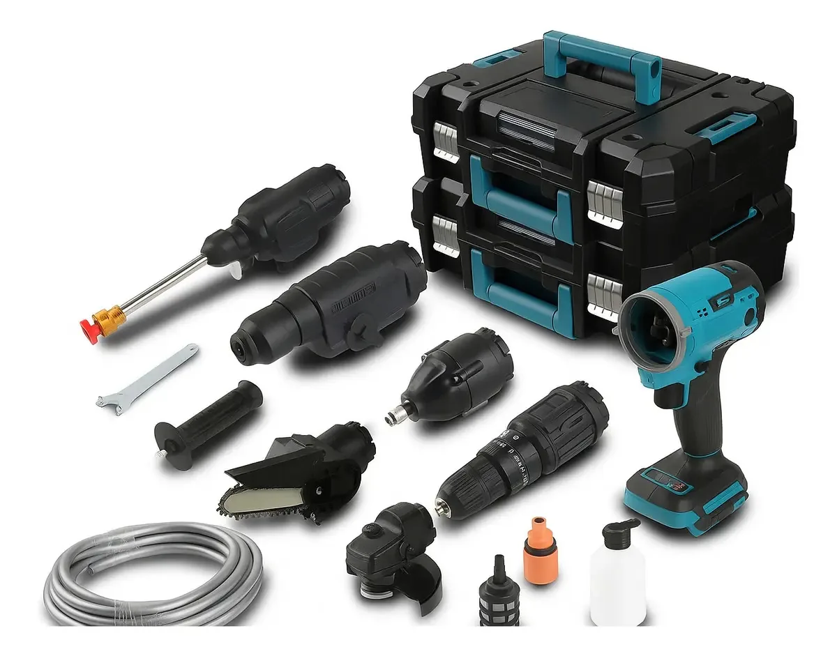 Kit de ferramentas elétricas multifuncionais sem fio 7 em 1 + 2 adaptadores