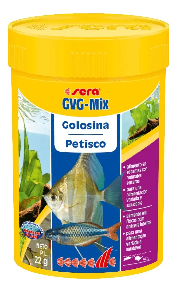 Ração Alimento Peixes Aquario Sera Gvg Mix Peixes 22gr