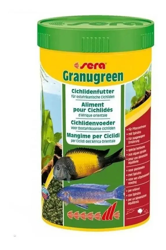 Ração Sera Granugreen 600g Peixes Herbívoros E Ciclídeos