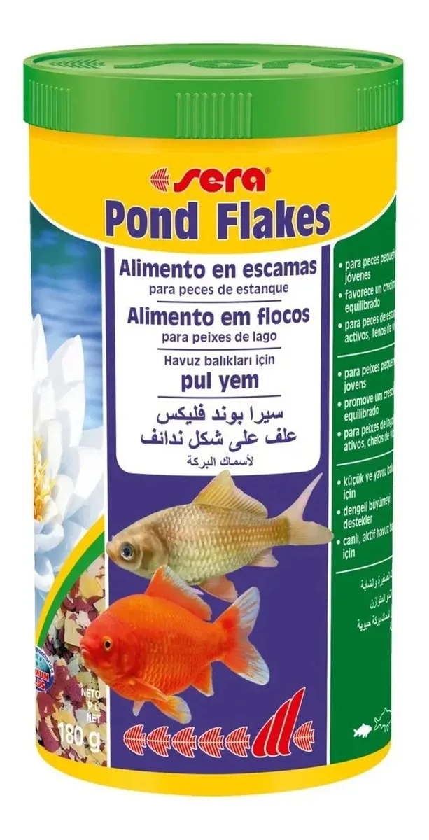 Ração Sera Pond Flakes 180g - Os Peixes De Lago