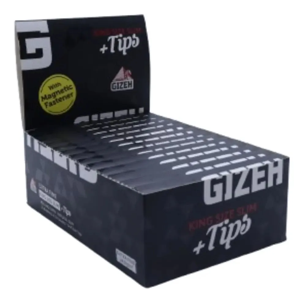 Seda Gizeh Black Extra Fine King Size Com Tips 34 Artigos Slim