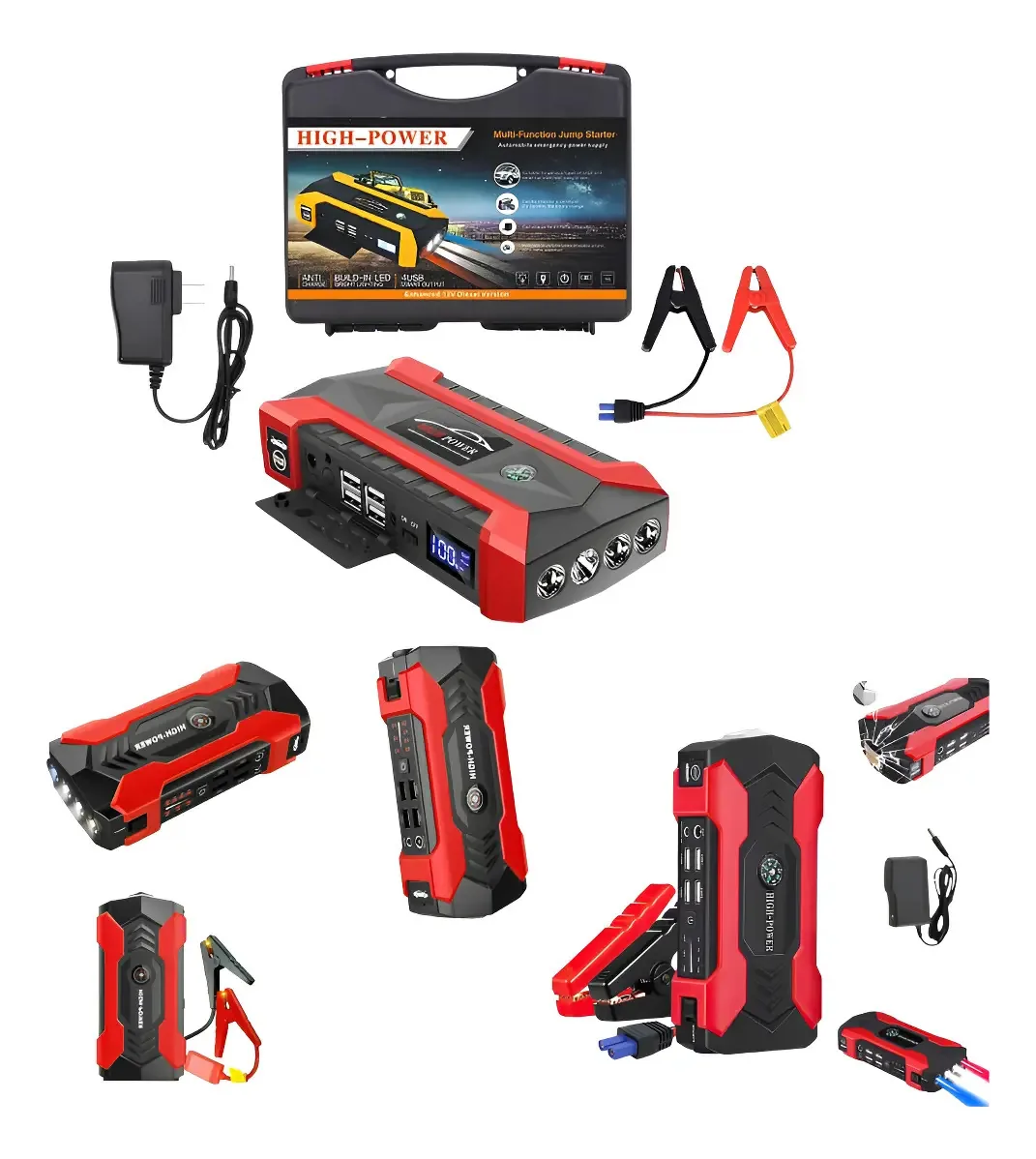 Auto Power Bank 28000mAh, bateria, motor de partida, lanterna