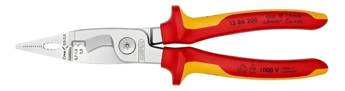 Alicate Eletricista Knipex Multifunção 1000V Para Instalações Elétricas