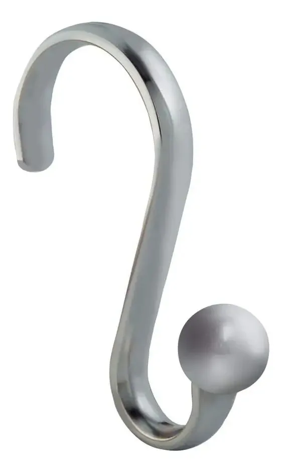 Ganchos de cortina de chuveiro cromados Idesign, conjunto de 12 eixos