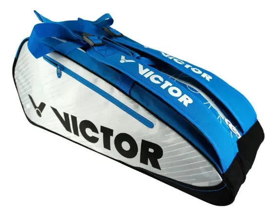 Raqueteira De Badminton Victor Branca Doublethermobag 9114d Cor Azul-turquesa