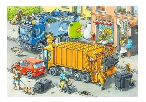 Quebra-cabeça Caminhões e guindastes -2x24 Ravensburger
