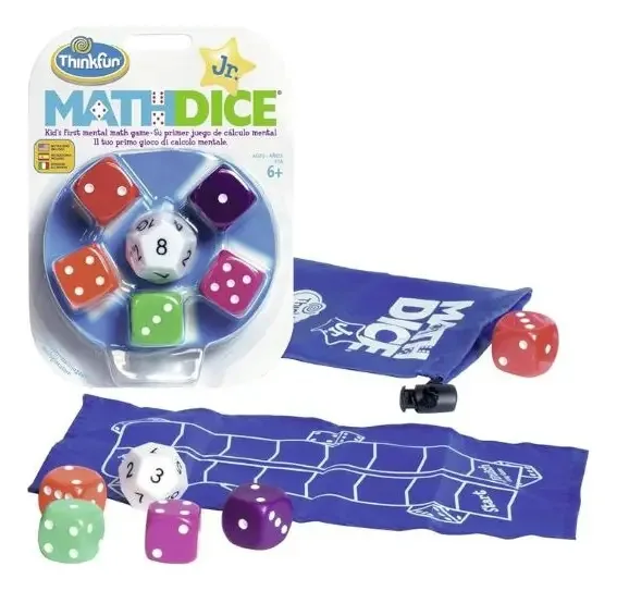 Math Dice Jr. Jogo de dados matemáticos em espanhol, cor multicolorida