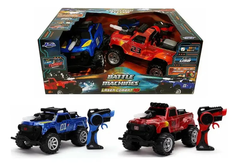 Captador de controle remoto Jada BATTLE MACHINES BATTLE MACHINES LASER COMBAT R/C 1:12 vermelho