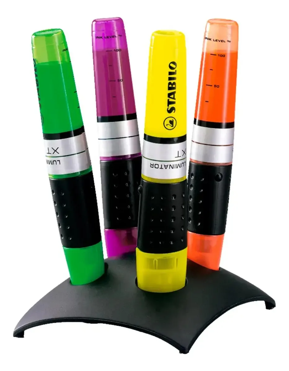 3 Iluminadores Stabilo Luminator e Marcadores