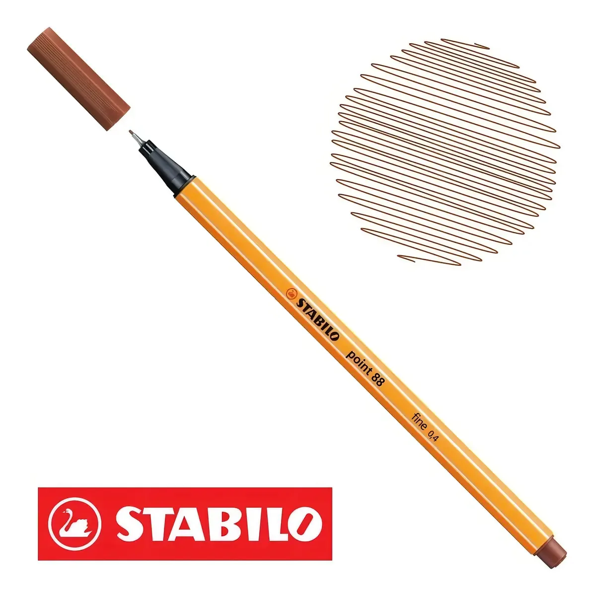 Caneta Porosa 0.4mm Stabilo Point 88/75 Marrom Terra Sienna