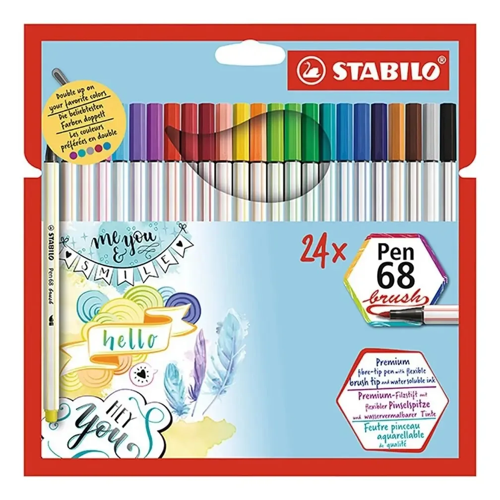 24 canetas Stabilo Pen 68 marcadores