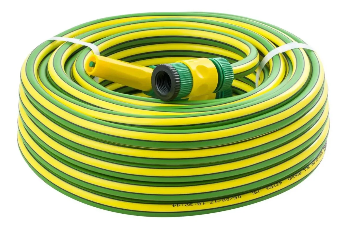 Conjunto de mangueiras Verde/Amarelo Rehau 20 M com acessórios