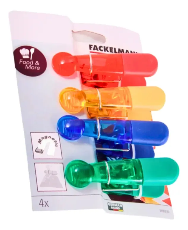 Kit 4 Clips Magneticos Para Sacos Prendedor Veda Alimentos