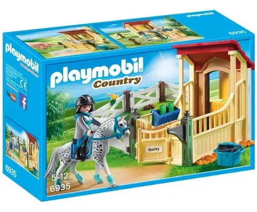 Cavalo Playmobil Country Appaloosa com estábulo 6935
