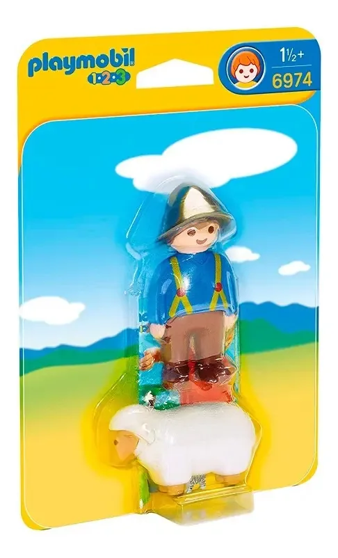 1.2.3 Fazendeiro Com Ovelha 6974 - Playmobil
