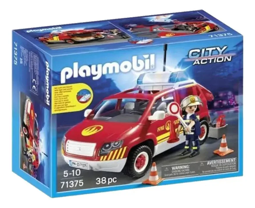 Caminhão de bombeiros Playmobil City Action Light Sound +38 unidades de caminhão de bombeiros 71375