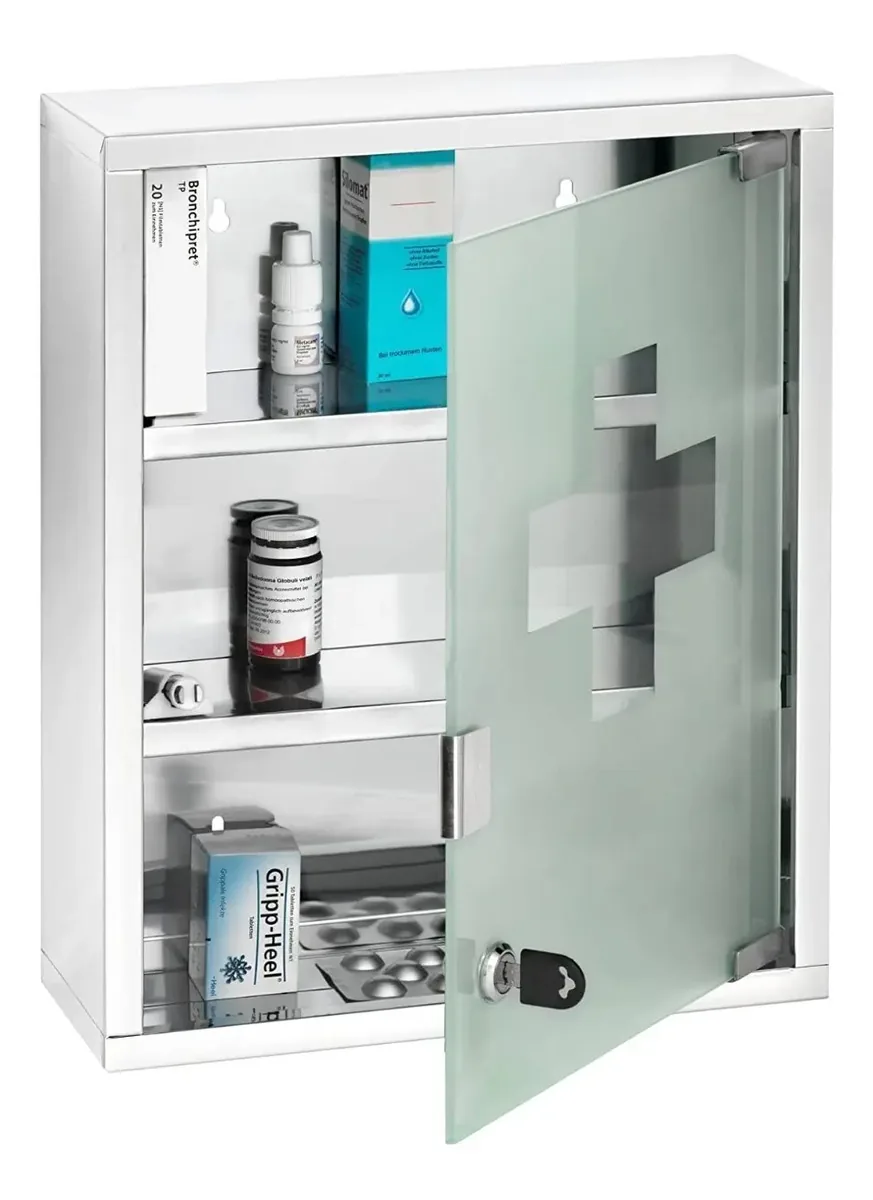 Armário Para Medicamentos De Metal Montado Na Parede