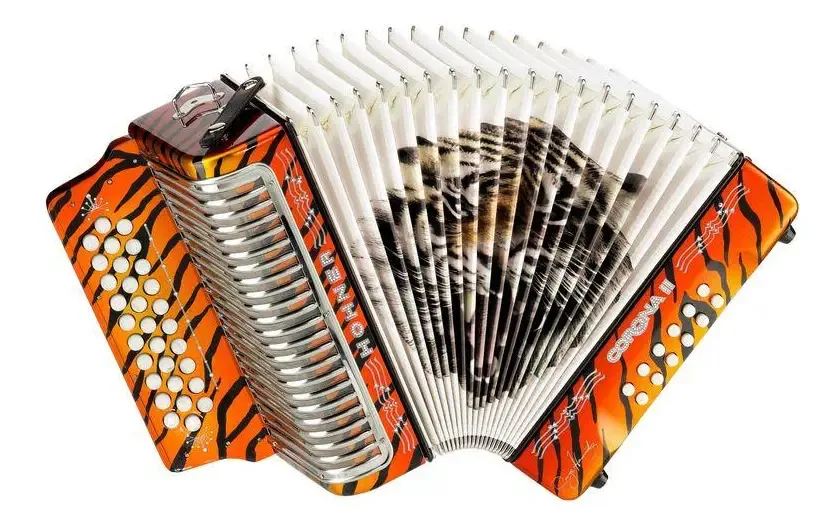 Acordeon Hohner Corona II Los Tigres do Norte - Laranja