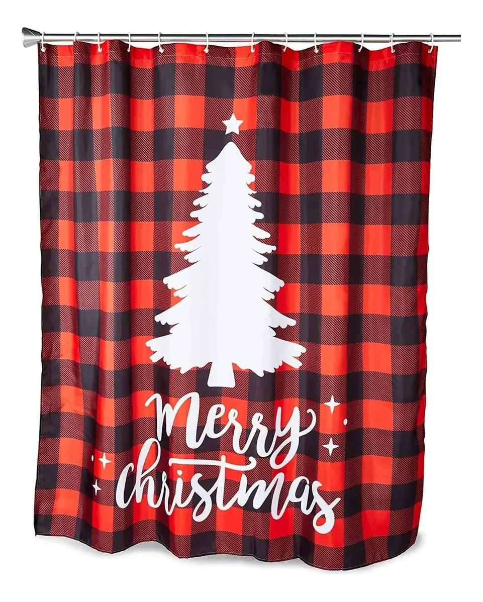 Conjunto de cortinas de chuveiro xadrez Navid Buffalo