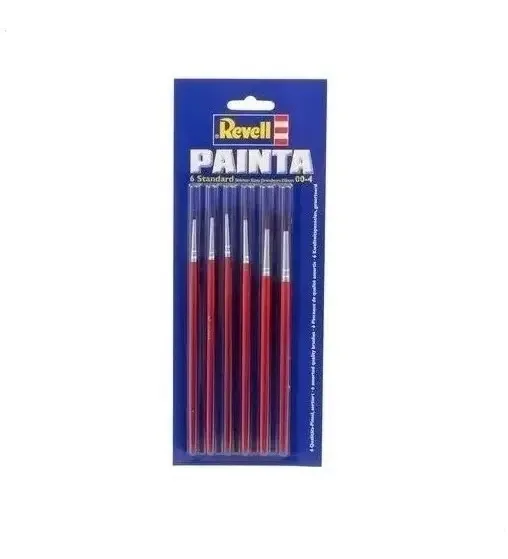 Pincéis Modelismo Revell Painta Standart Kit 29621 Conjunto 6 Tamanhos