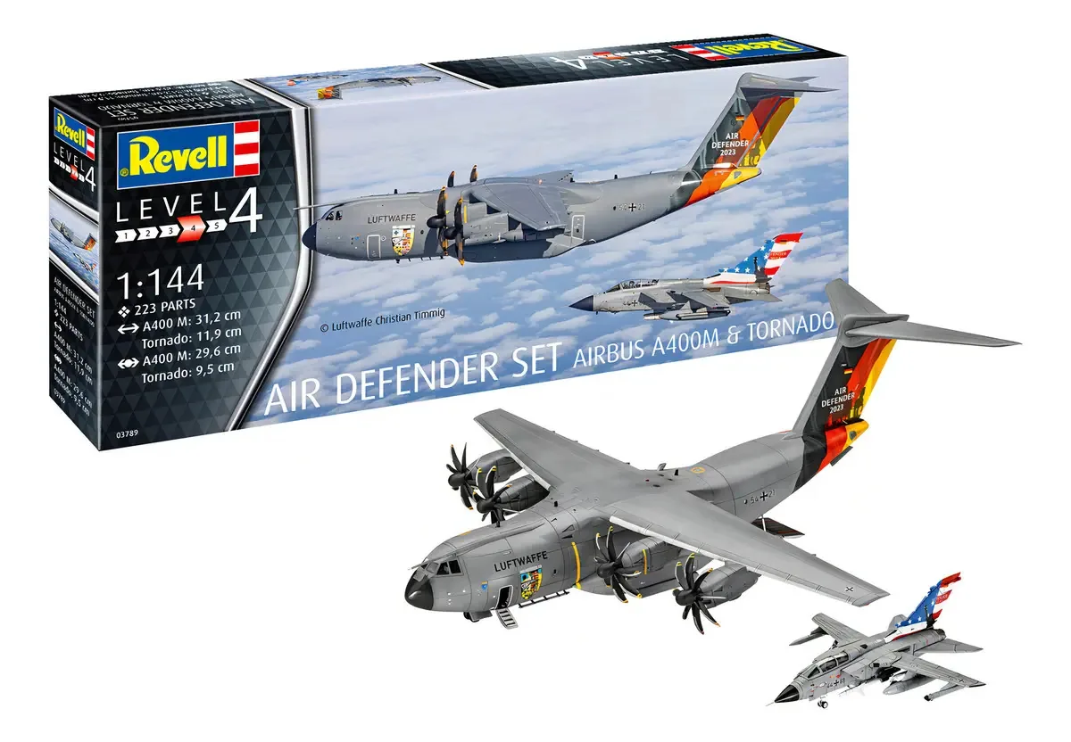 Kit Revell Aviação A400M & Tornado 1:144 223 Peças Idade 14+