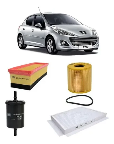 Kit Filtros Para Peugeot 207 1.4 8v Flex 2008 Em Diante