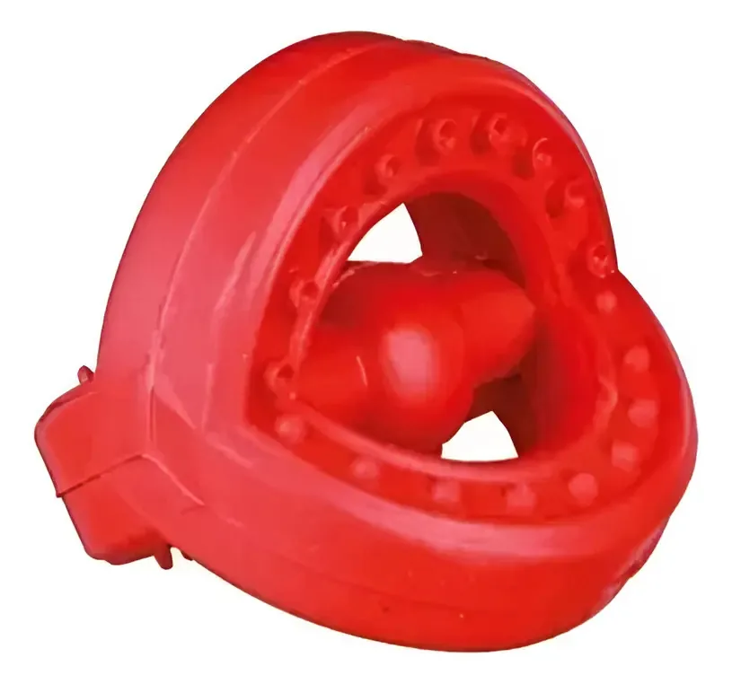 Brinquedo para cães para presas de cães, borracha natural, 7 cm, Masscotas, cor de animal de estimação, vermelho
