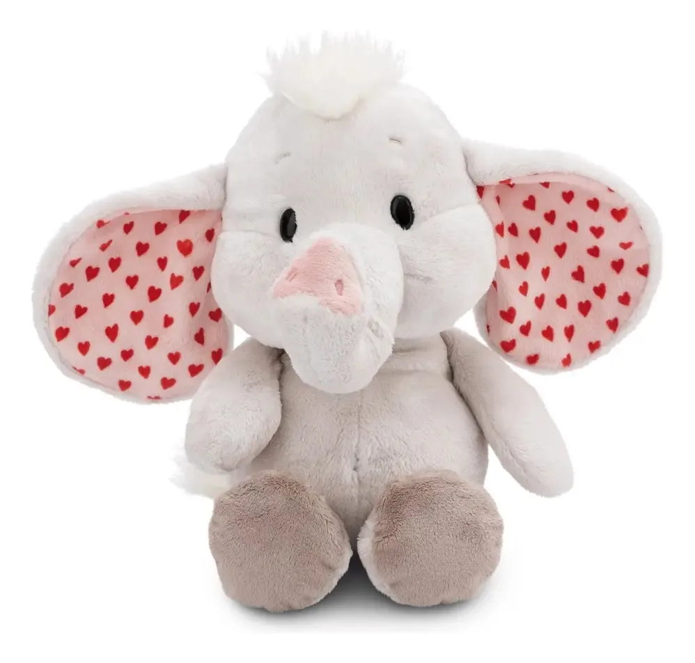 Nici Plush, elefante com corações nas orelhas de 23 cm