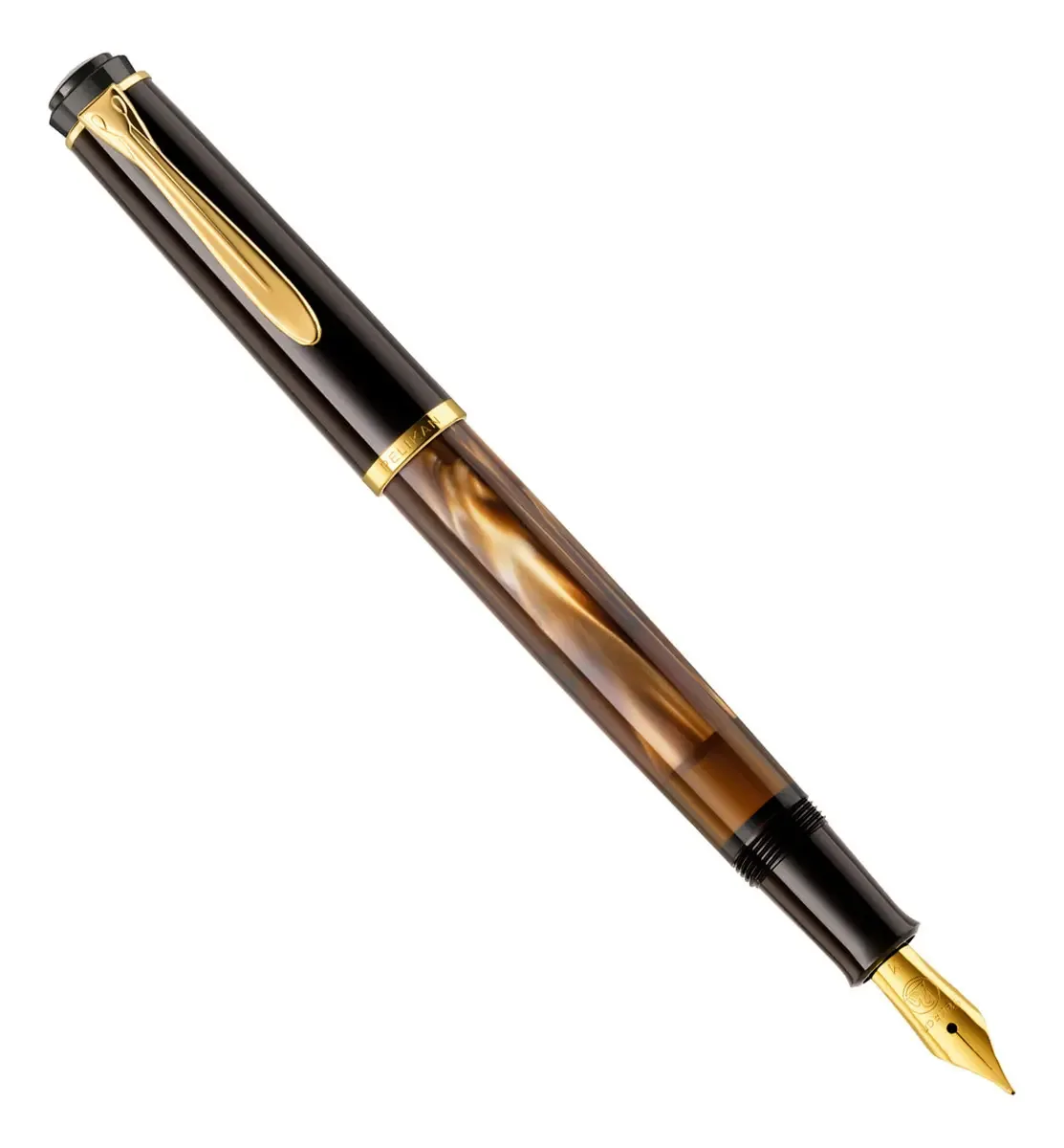 Caneta Tinteiro Luxo M200 Brown Pena Fina Pelikan