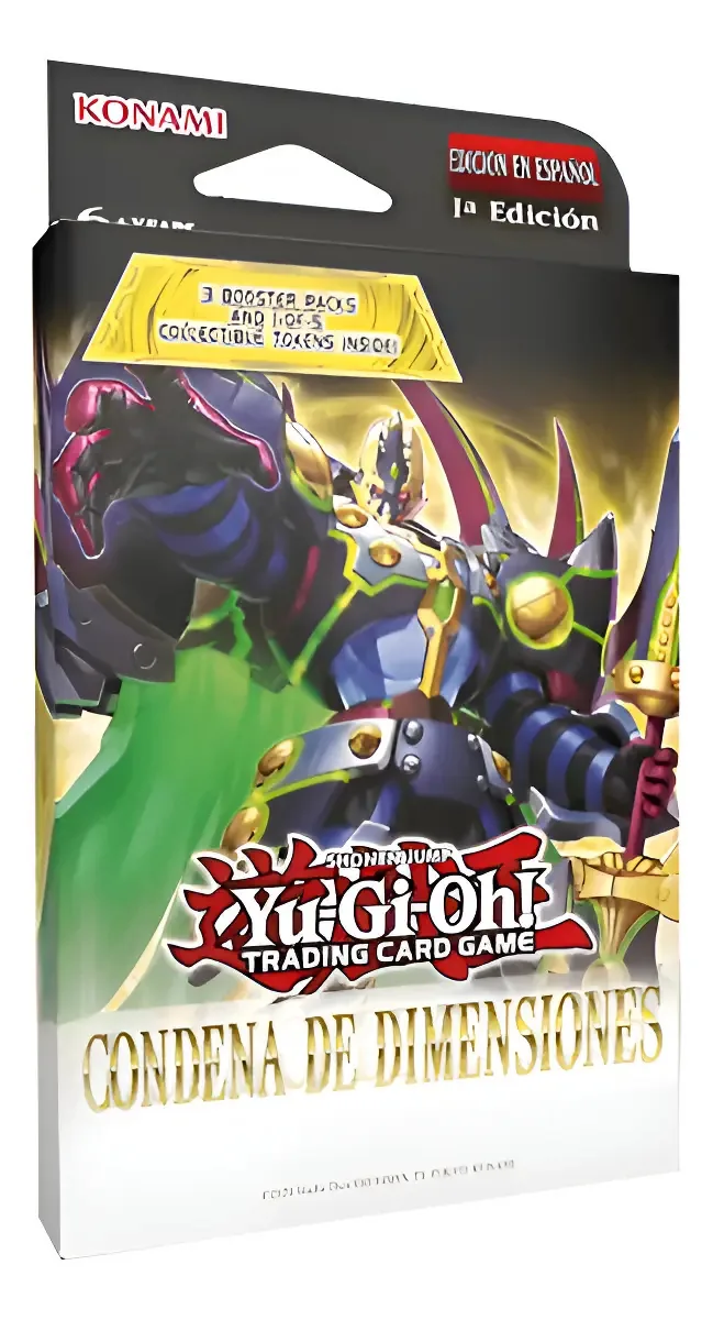 Caixa de fichas Yu-gi-oh Doom Of Dimensions em espanhol - Caixa de fichas com 3 envelopes em espanhol