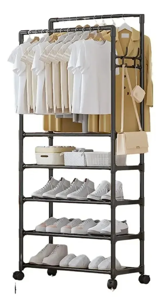 Suporte para roupas, sapateira, organizador com 5 prateleiras, prateleira, armário multifuncional para roupas, calçados e acessórios, ideal para casa, quarto, camarim moderno, pesado, Levys Bazar,...