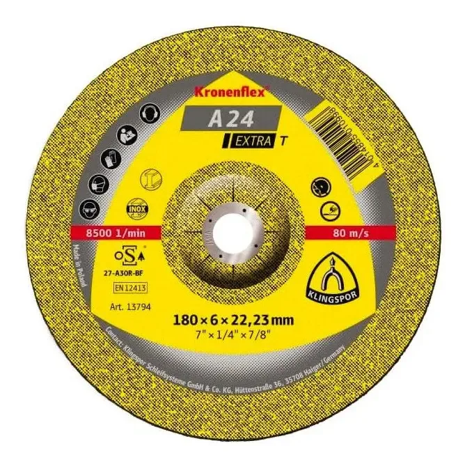 Klingspor Disco Desbaste A24ext 180x6x22,23 7pol