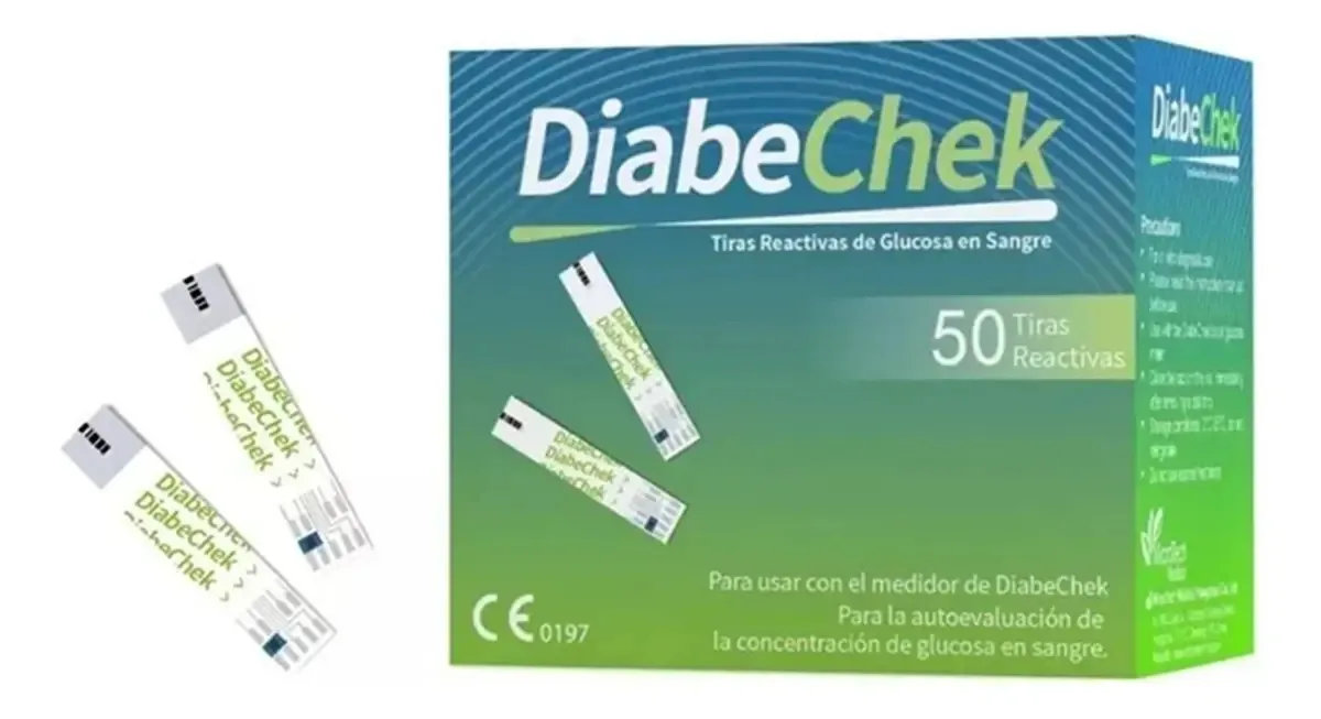 Tiras de teste Diabechek 50 unidades de fitas de medição de glicose no sangue Teste Monitor de diabetes Glicosímetro de precisão Resultados rápidos Controle glicêmico Tiras de teste Diabechek