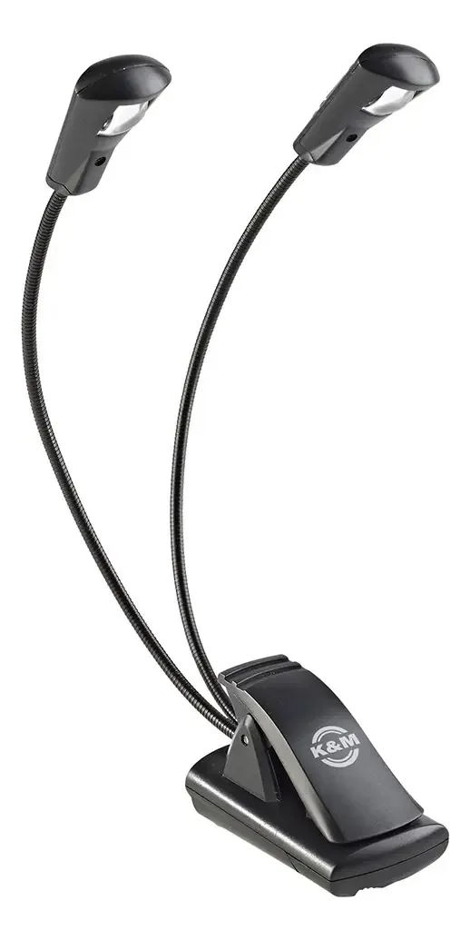 Suporte Konig And Meyer 12243 de dois braços e um LED, claro, preto