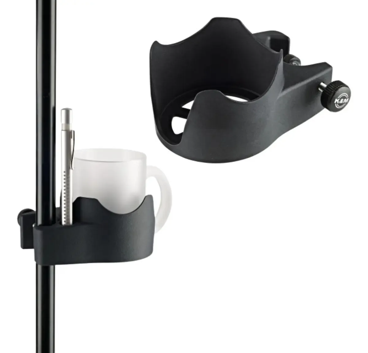 Suporte de microfone K&m ou suporte para copo fosco com braçadeira, cor preta