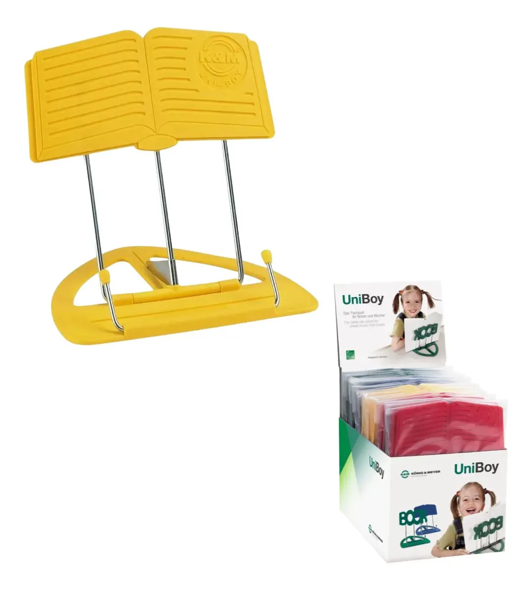 Suporte de mesa K&m para crianças, livros amarelos e partituras