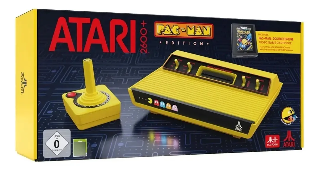 Console de Videogame Clássico Atari 2600+ Edição Pac-Man Amarelo