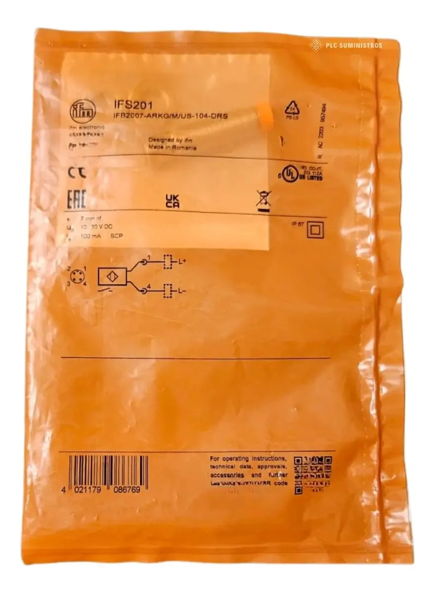 Sensor indutivo Ifm Ibs201 Ifb2007-Arkg/M/US-104-DRS