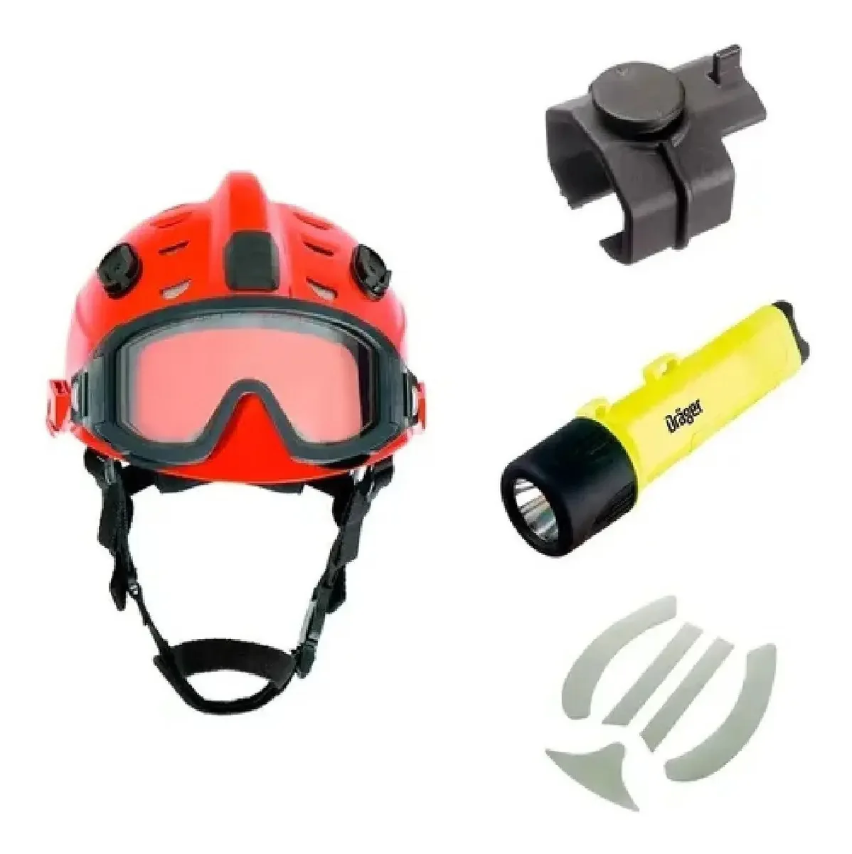 Conjunto de capacetes Dräger Hps 3500 Forest Rescue/Combat, cor vermelha